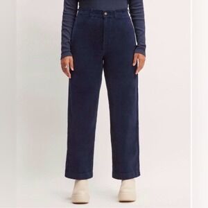 Everlane Relaxed Straight Corduroy Pants High Rise Navy Blue Size 4